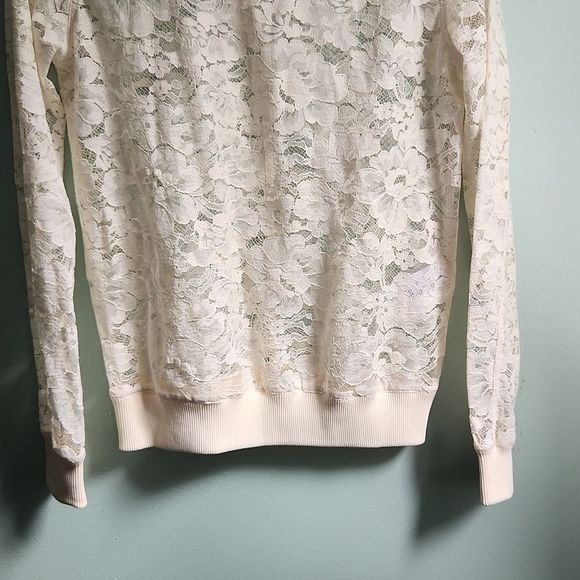 NWOT Crewneck Sheer Lace  Lace Long Sleeve T-shirt by Givenchy - Picture 4 of 14